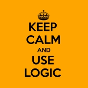 Meme con sfondo giallo e scritta in nero. La scritta dice 'Keep calm and use logic'